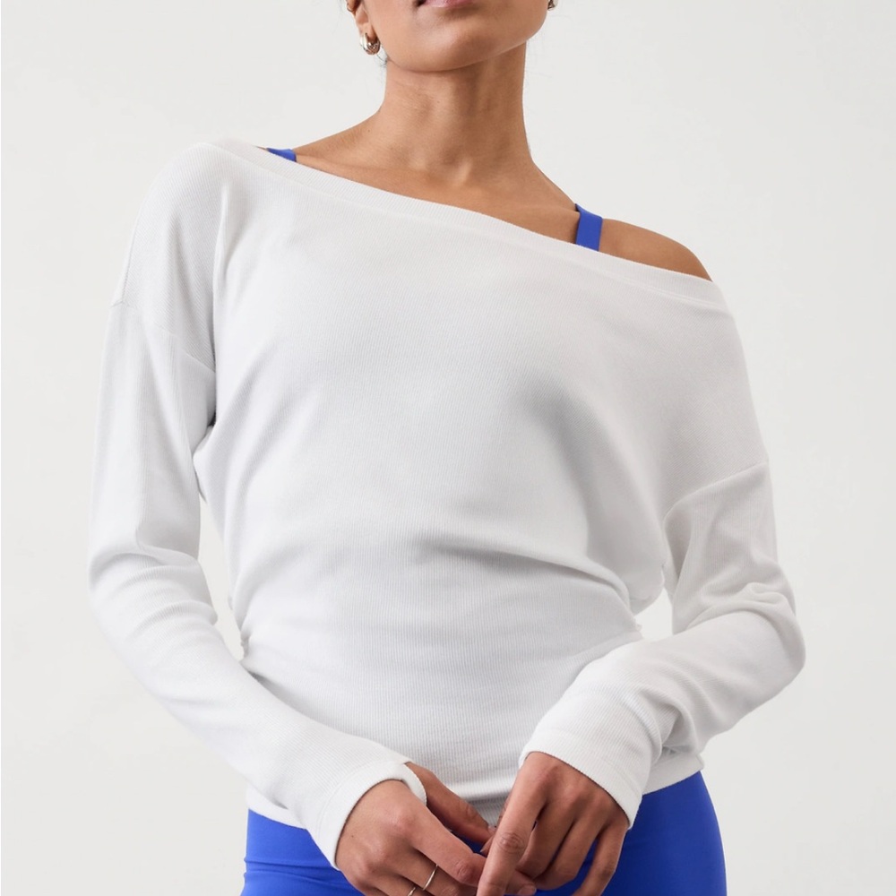 Athleta Presence Practice White Sweatshirt